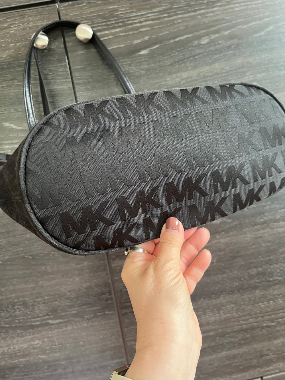 MK Michael Kors Jacquard Black Tote - Picture 6 of 11